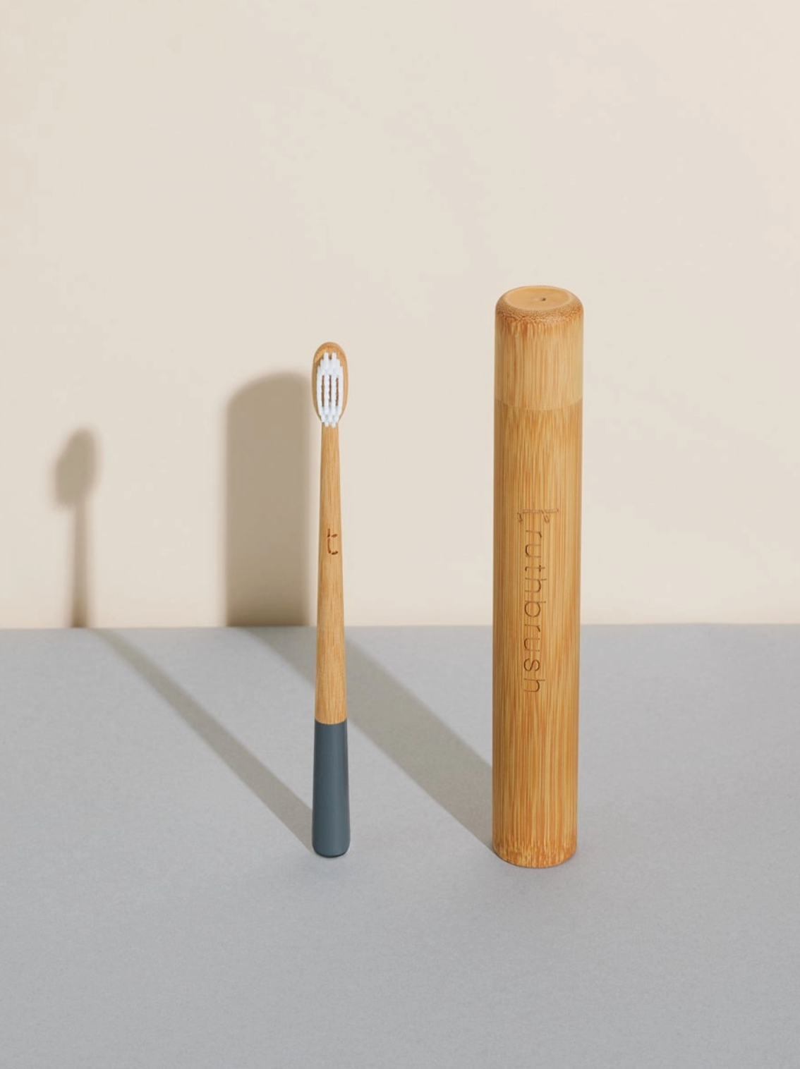 Grey Bamboo Toothbrush with Medium Castor Oil Bristles