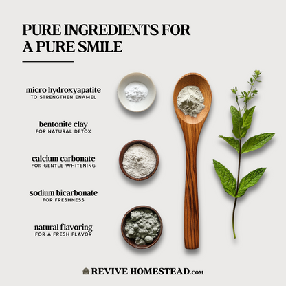 Remineralizing Tooth Powder with Hydroxyapatite (Sweetener-Free)