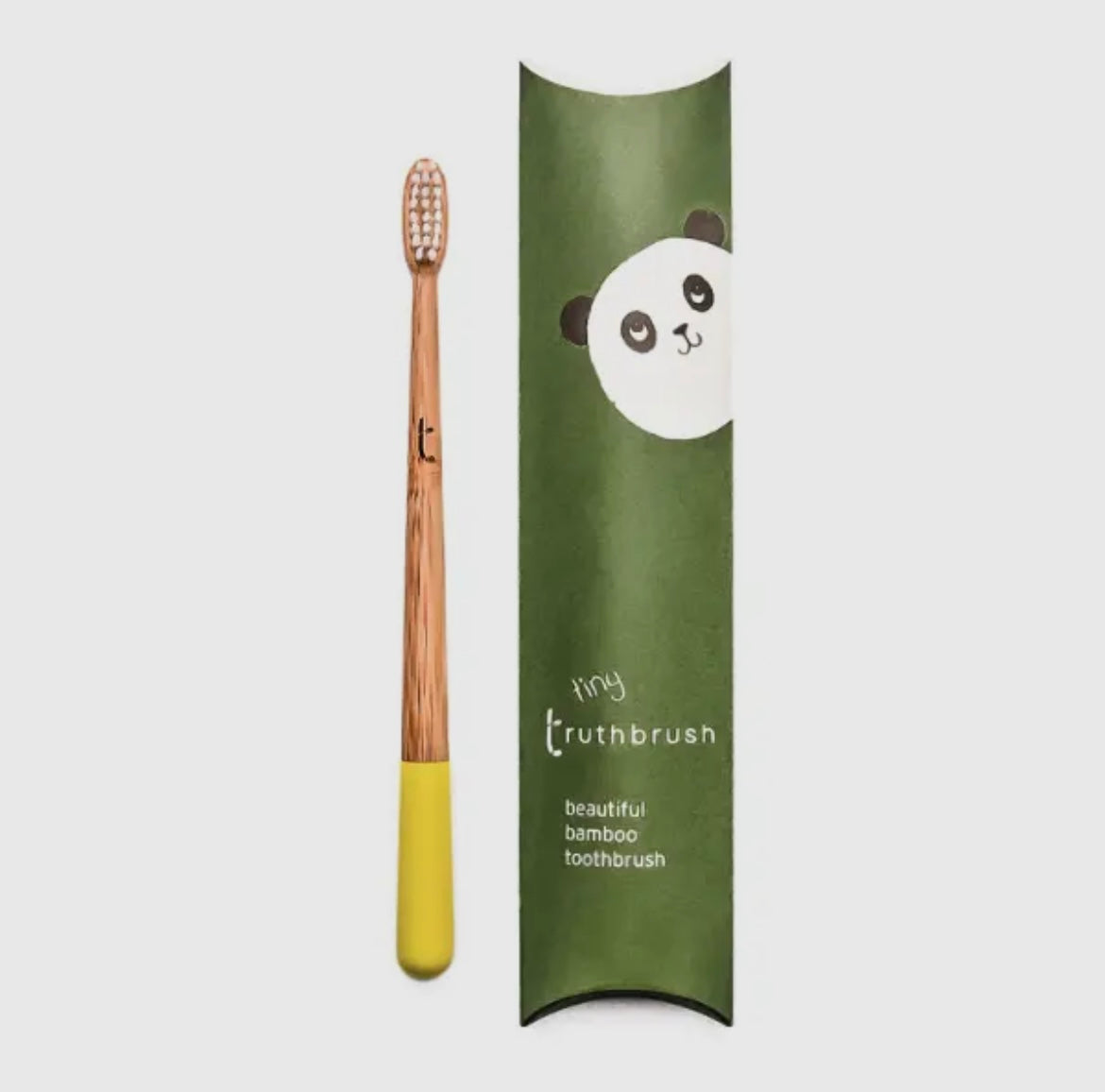 Yellow Tiny Bamboo Toothbrush with Soft Bristles for Kids