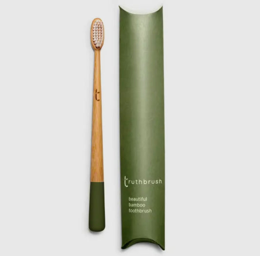 Green Bamboo Toothbrush with Medium Castor Oil Bristles