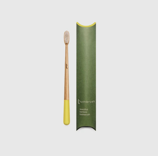 Yellow Bamboo Toothbrushes with Soft Castor Oil Bristles