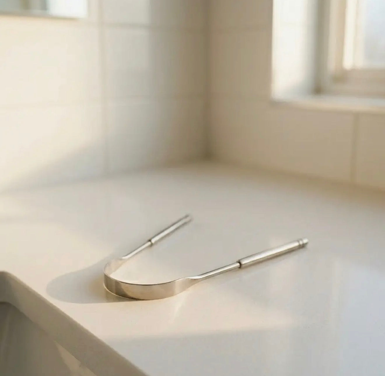 Stainless Steel Tongue Scraper – Reusable Oral Hygiene Tool for Fresh Breath & Detox