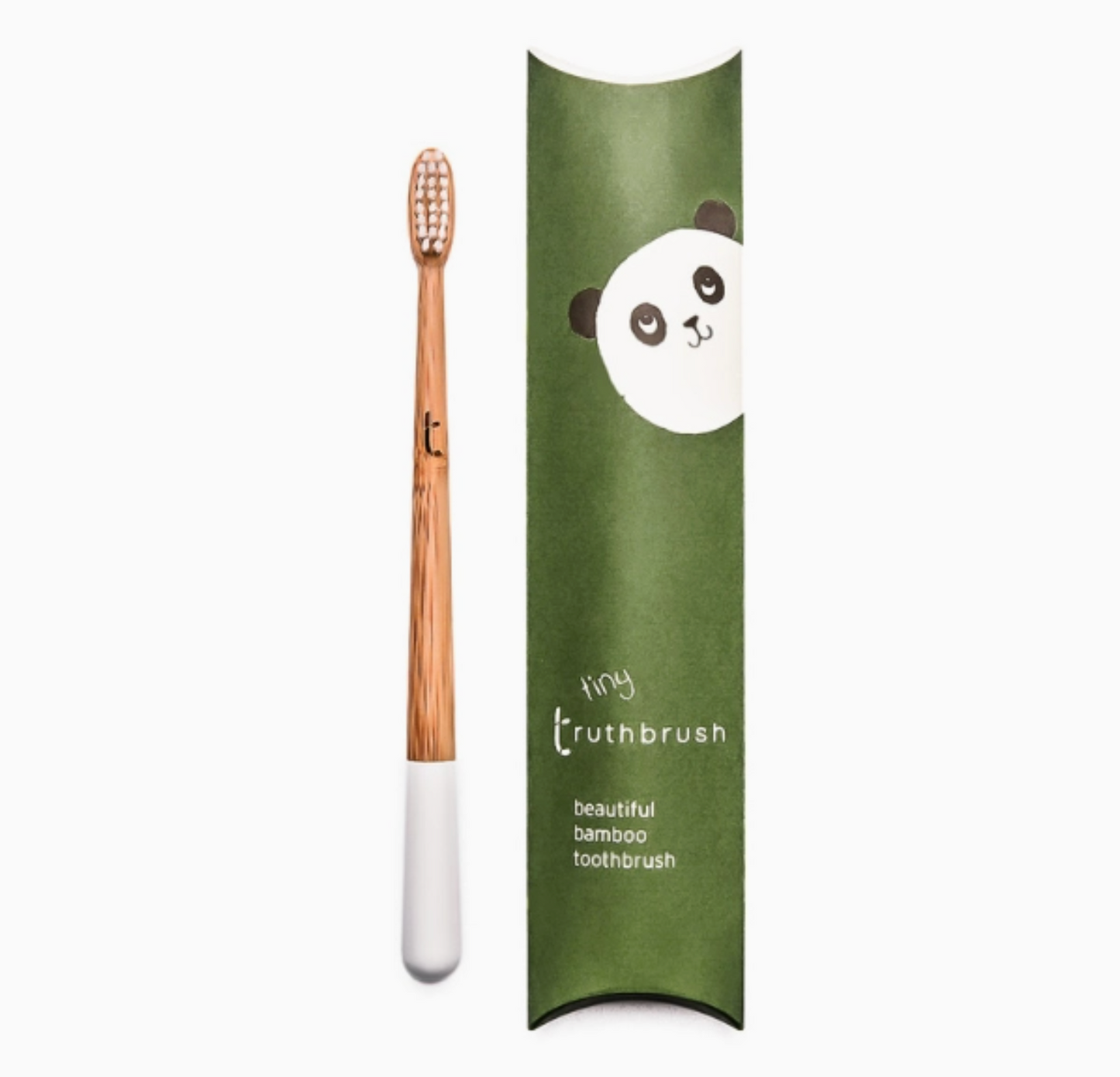 White Tiny Bamboo Toothbrush with Soft Bristles for Kids