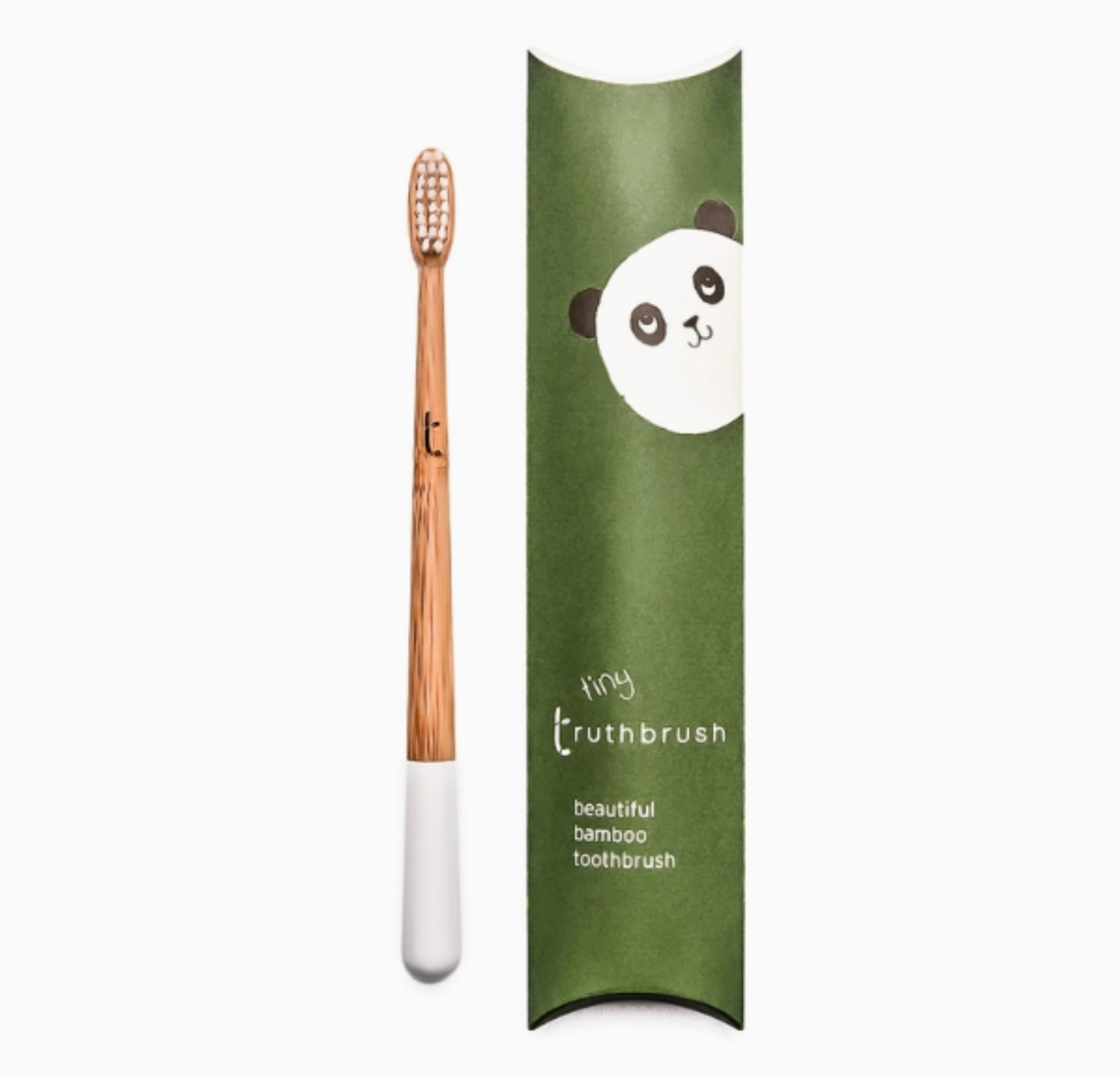 White Tiny Bamboo Toothbrush with Soft Bristles for Kids
