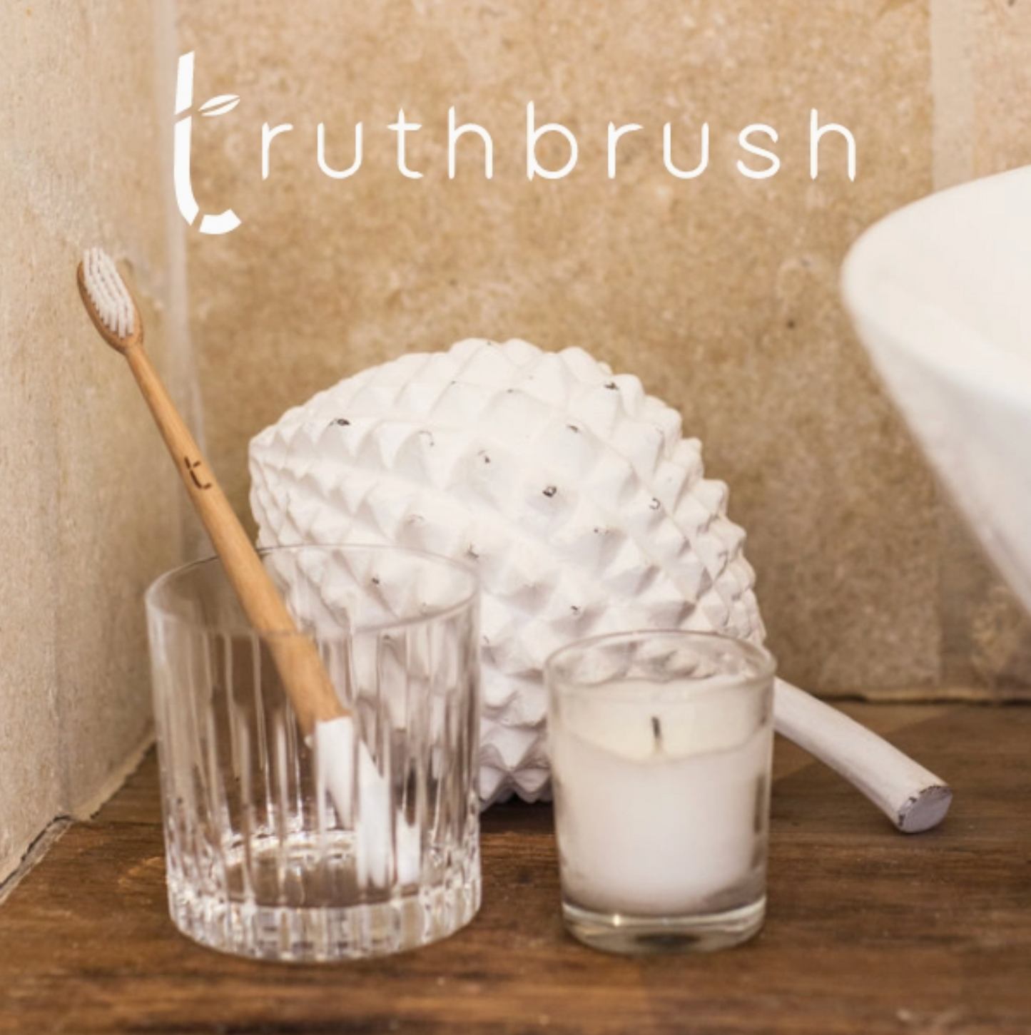 White Bamboo Toothbrush with Medium Castor Oil Bristles