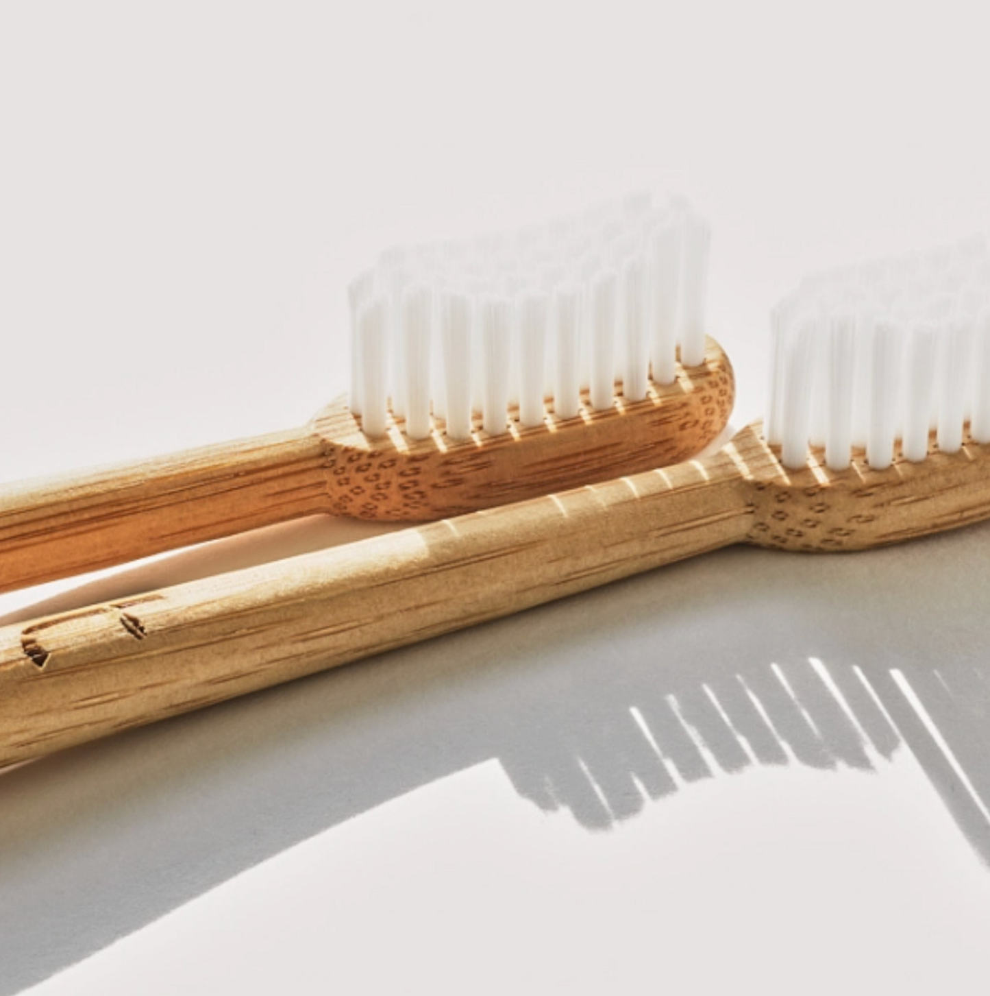 White Bamboo Toothbrush with Soft Castor Oil Bristles