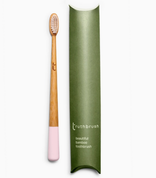 Pink Bamboo Toothbrush with Medium Castor Oil Bristles