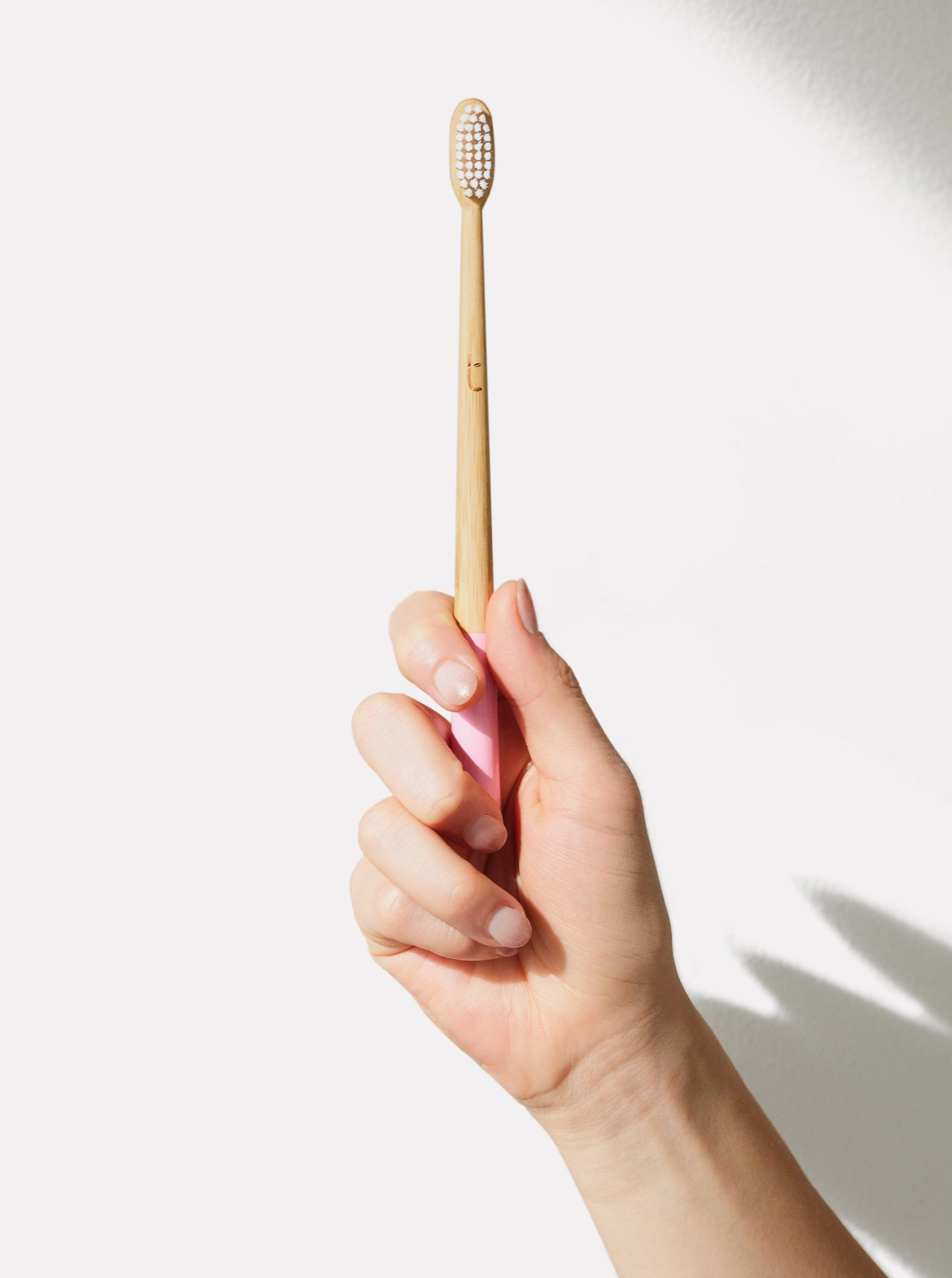 Pink Bamboo Toothbrush with Medium Castor Oil Bristles