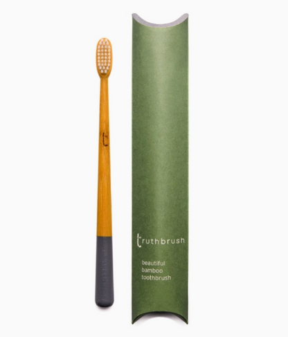 Grey Bamboo Toothbrush with Soft Castor Oil Bristles