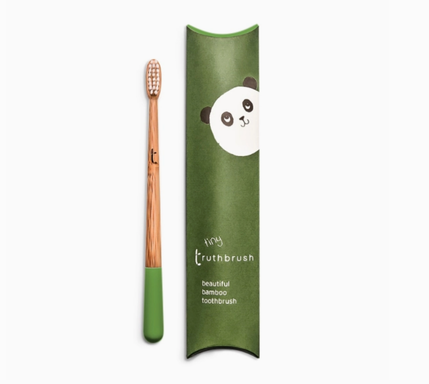 Green Tiny Bamboo Toothbrush with Soft Bristles for Kids